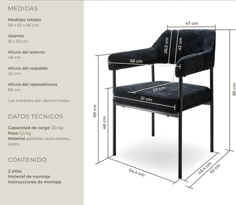 Silla de Comedor Acolchada