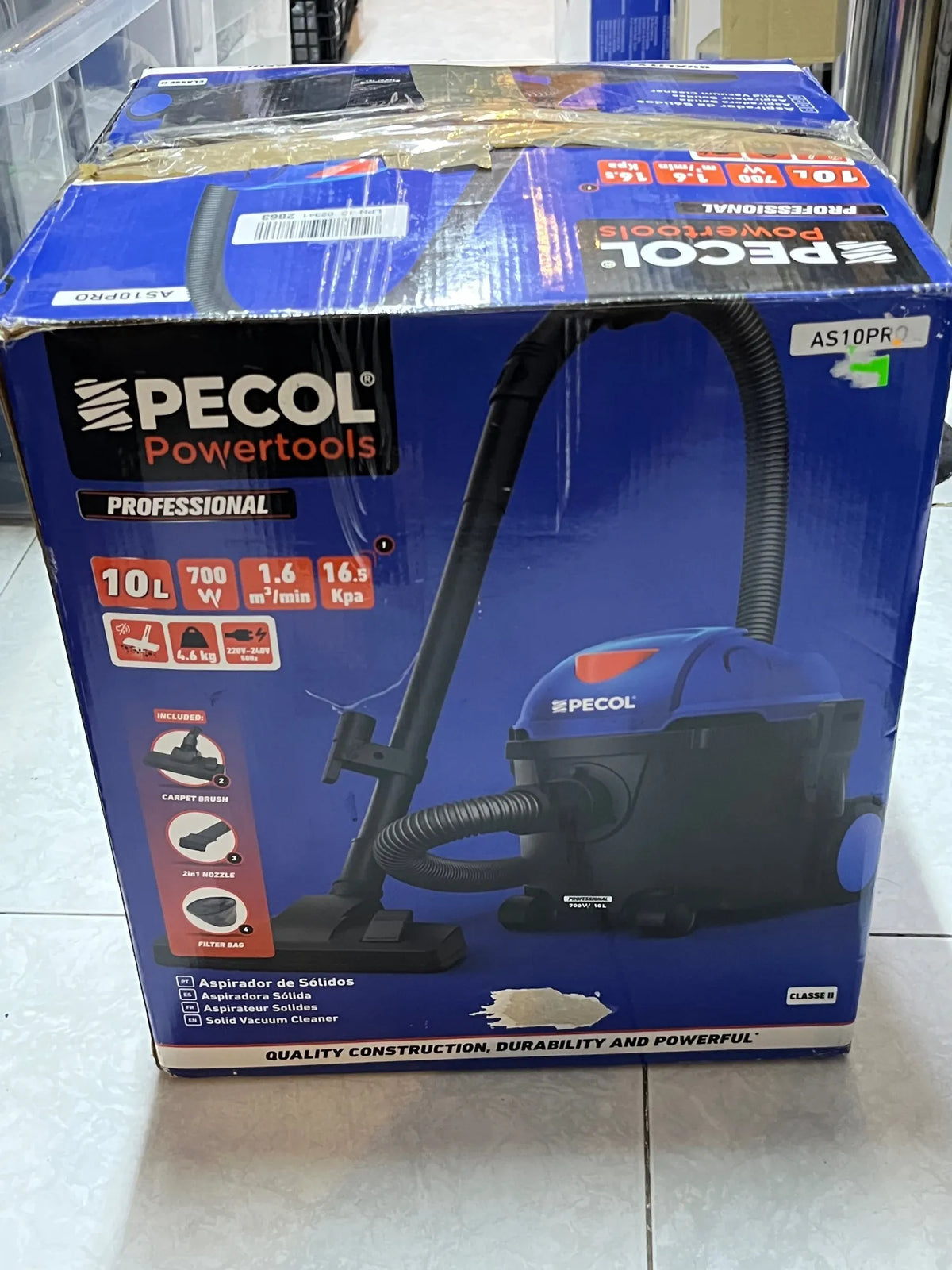 Aspirador Industrial Sólidos 10L 700W PECOL