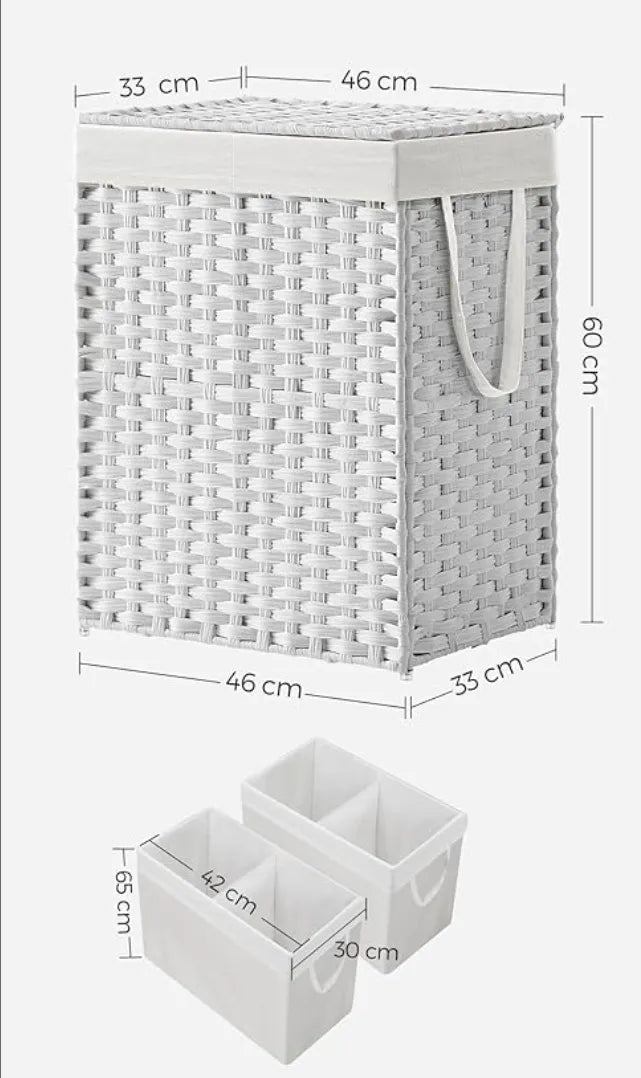 Cesta de ropa de ratán