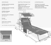 Tumbona Jardín Exterior de Acero