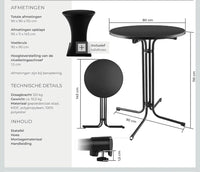 Mesa de bar plegable para hostelería