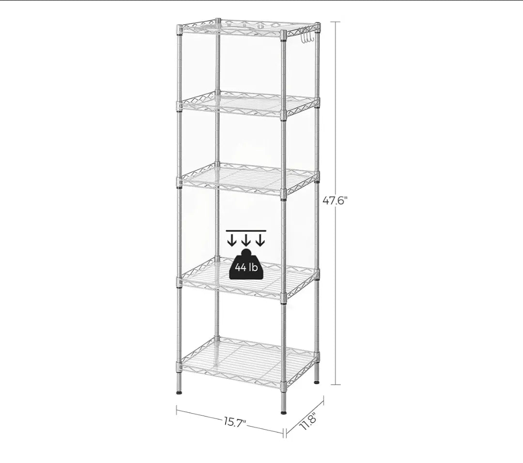 Estantería metálica de 5 niveles para cocina
