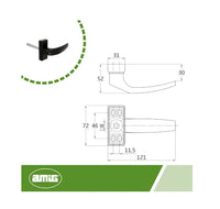 Manilla de roseta para puertas