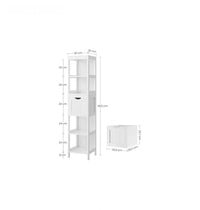 Mueble de Baño, Armario Independiente, Cómoda de 2 Cajones
