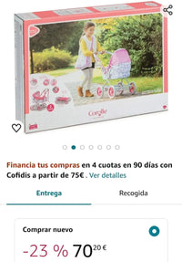 Cochecito accesorio para niñas