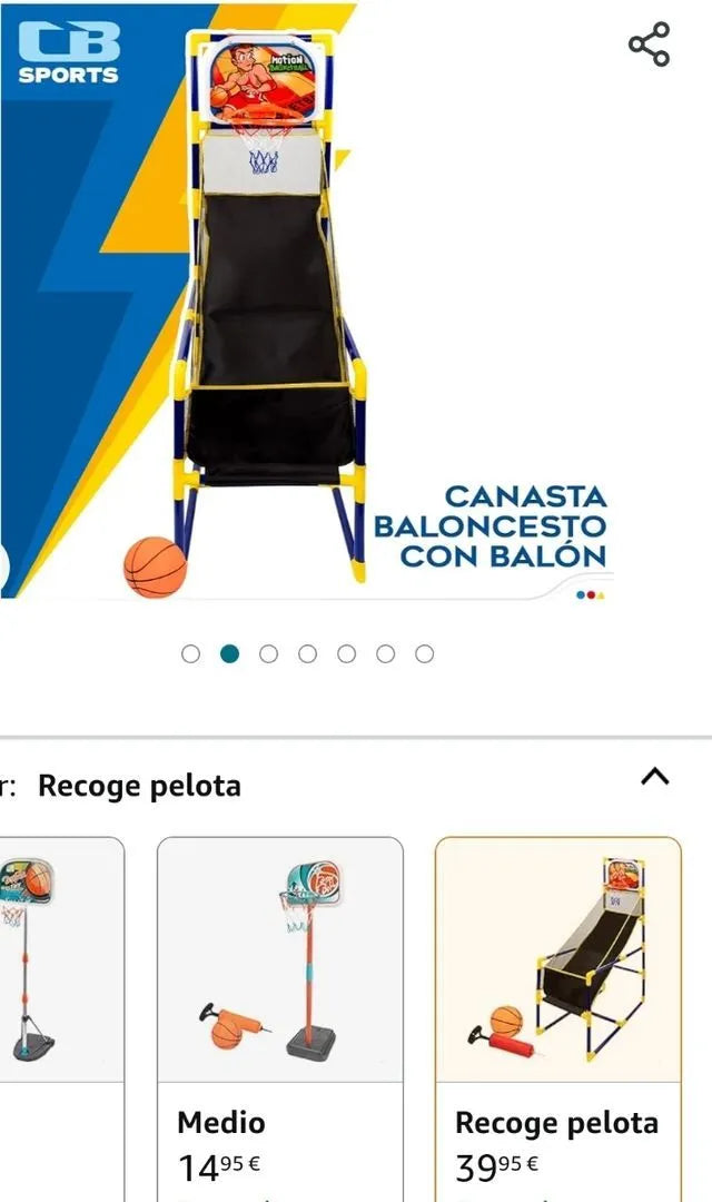 Canasta baloncesto con recogepelotas