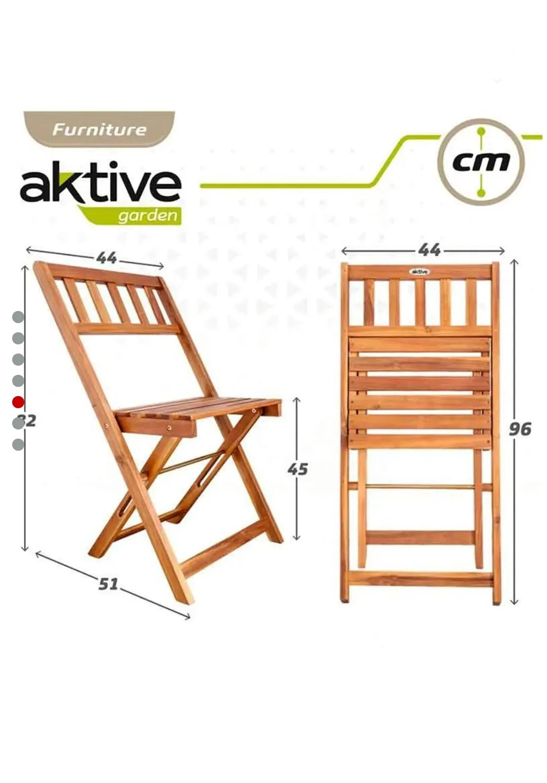 Conjunto de jardín Aktive Garden 2 sillas+mesa