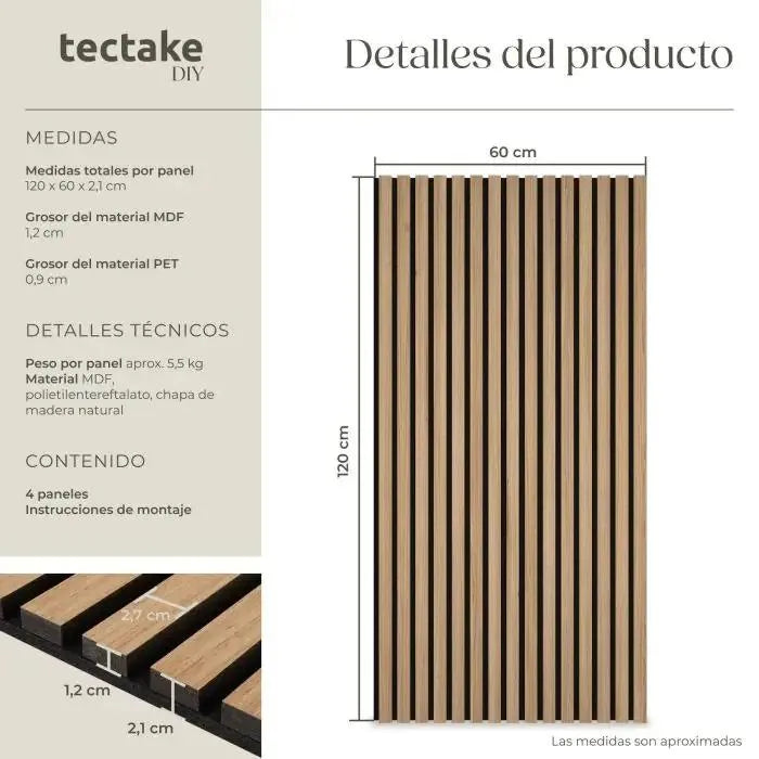 Juego de 4 paneles de pared