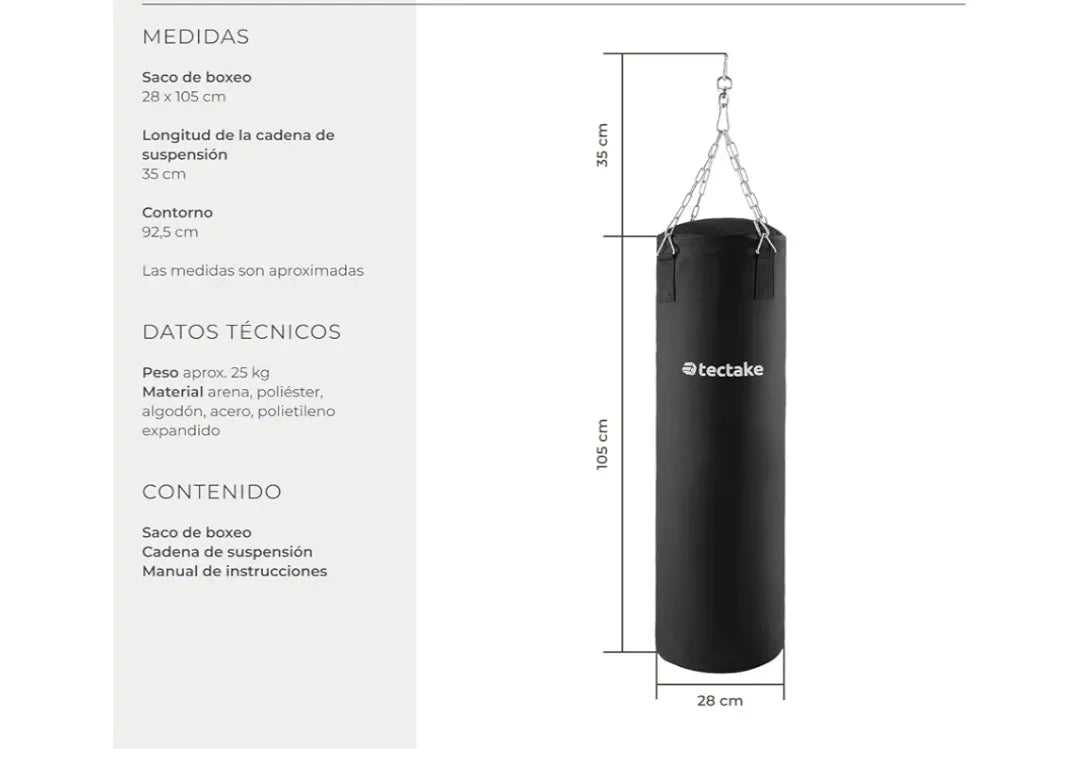 Saco de Boxeo con Suspensión de Cadena