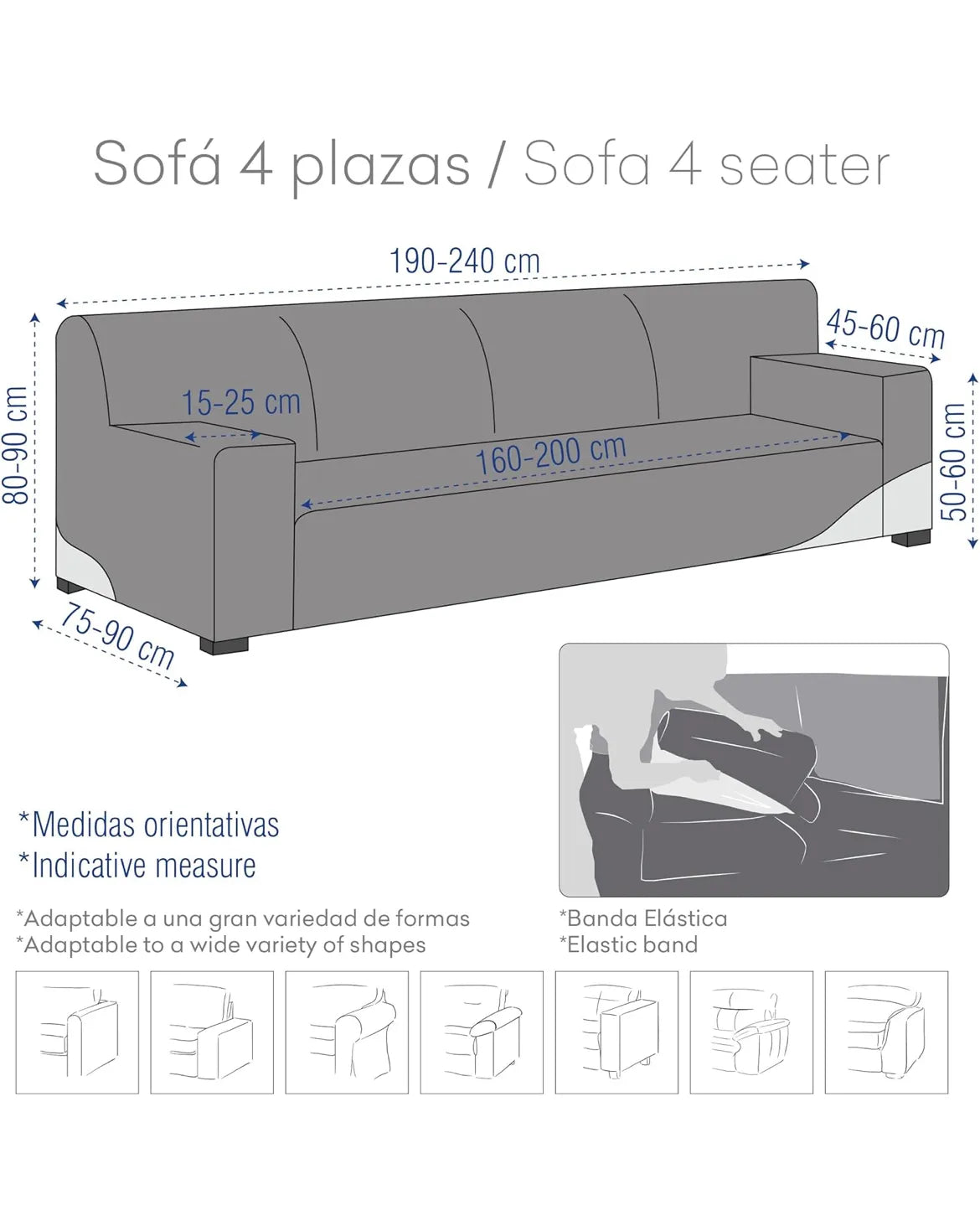 Funda de Sofa 4 plazas Eysa Aquiles