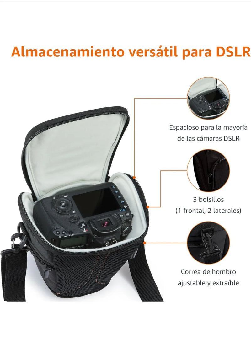 Bandolera Estilo Funda para Cuerpo de Cámara SLR y Objetivo