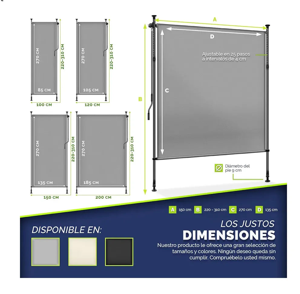 Toldo vertical con pinza tillvex