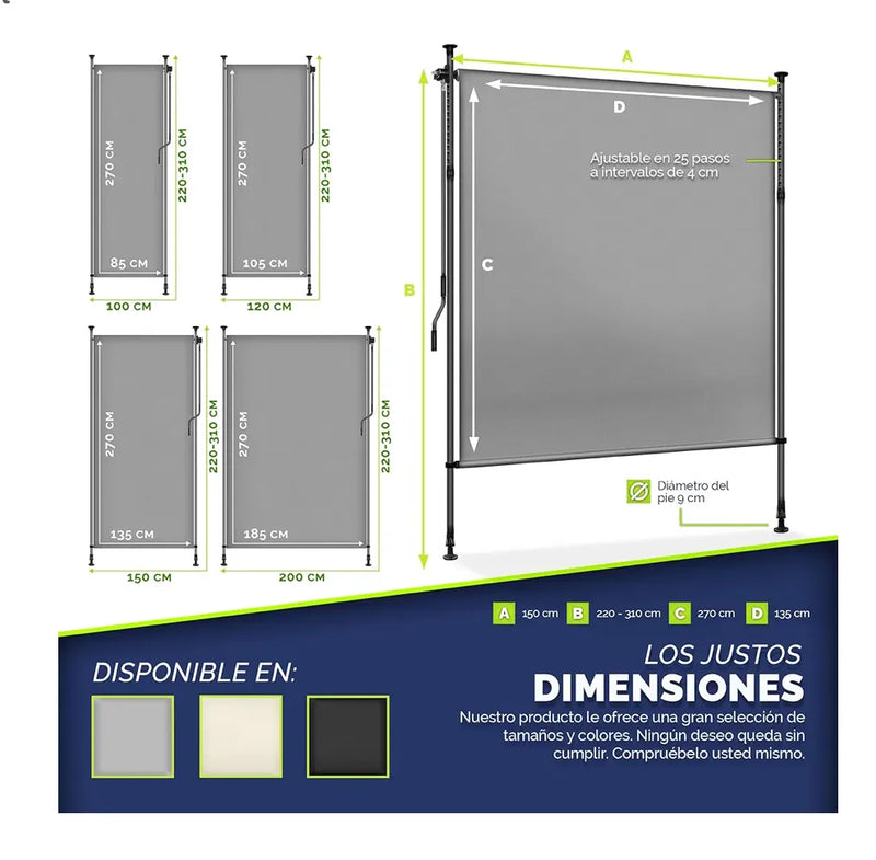Toldo vertical con pinza tillvex