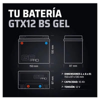 Batería de arranque para motos GTX12-BS GP-PRO