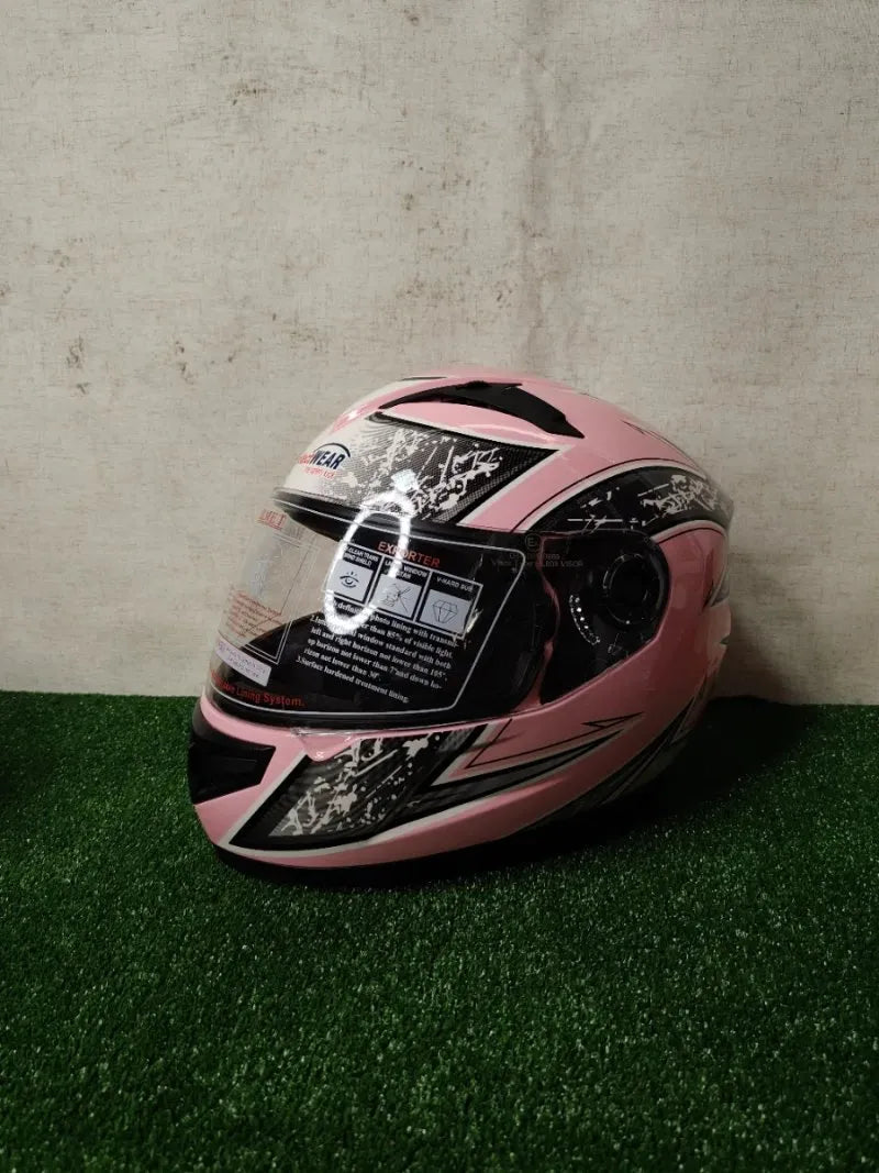 Casco Moto Rosa Diseño Rayos (NIÑO)