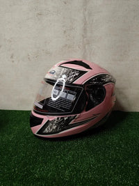 Casco Moto Rosa Diseño Rayos (NIÑO)