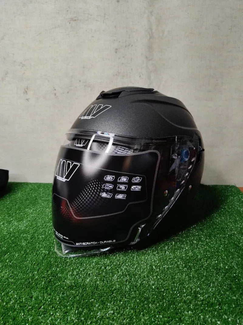 Casco Moto Abierto Gris (ADULTO)