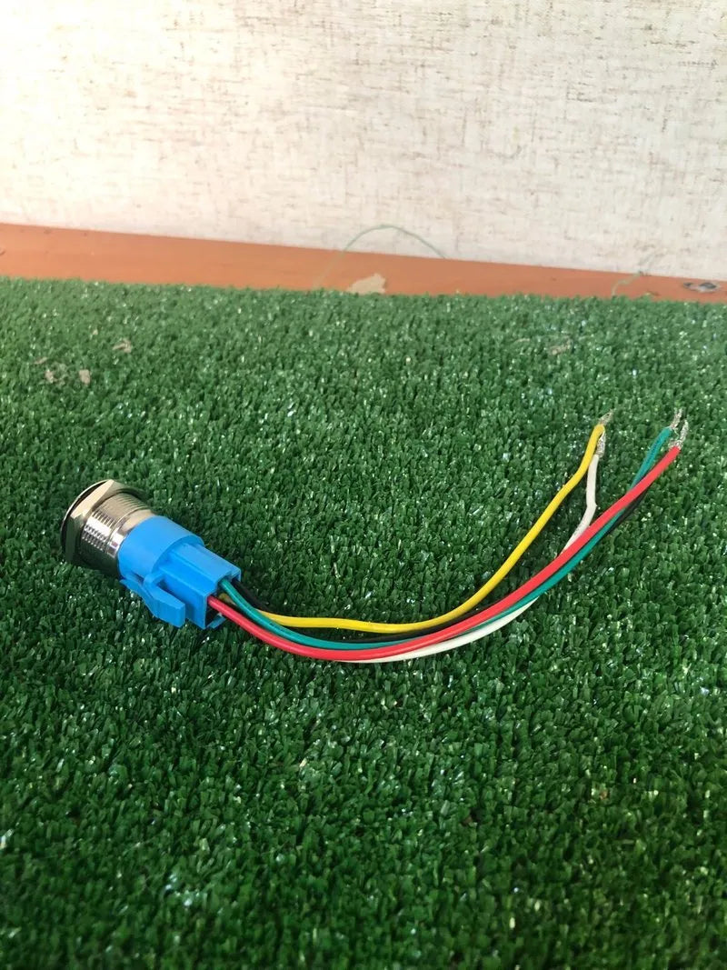 Pulsador Metal 16mm Autoretenido LED