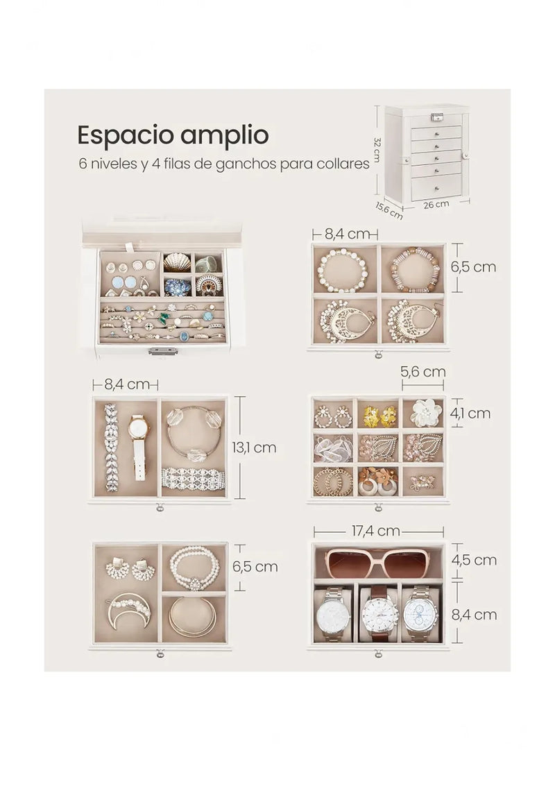 Caja Joyero de 6 Niveles