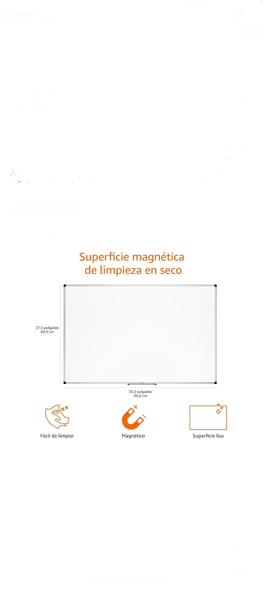 Pizarra blanca magnética con marco - Amazon basics