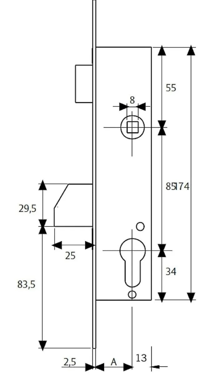 Cerradura Monopunto De Palanca Basculante Tesa