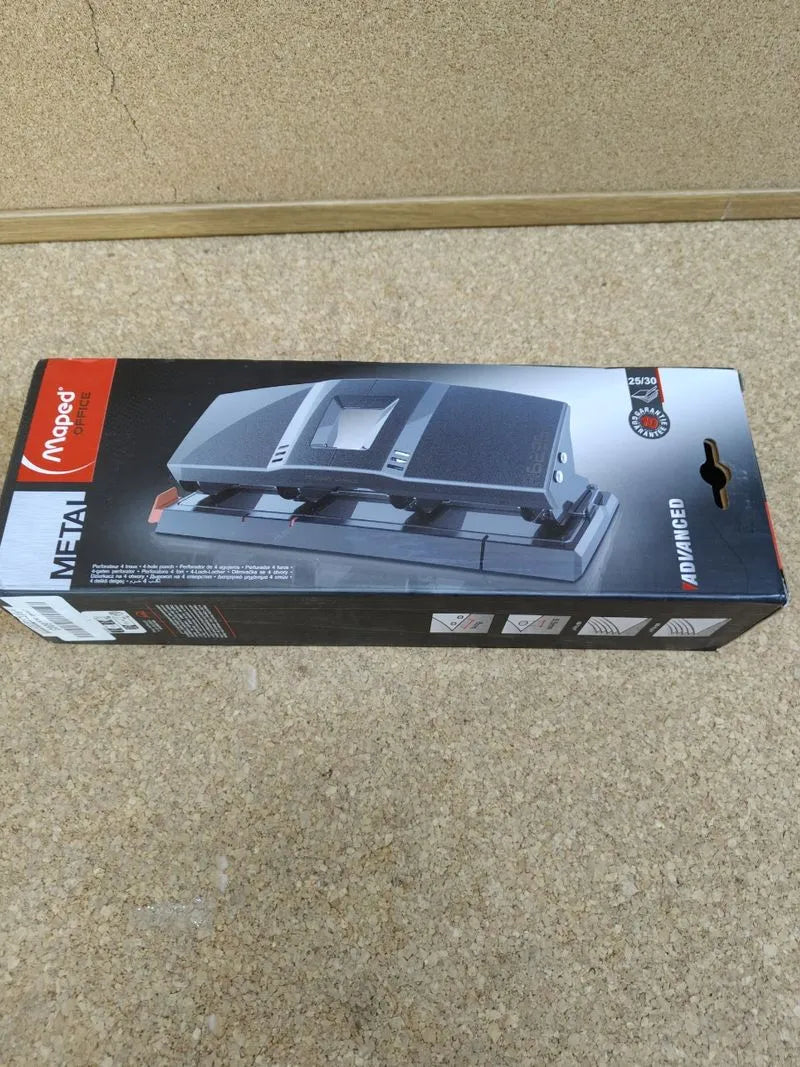 Perforadora papel 4 agujeros metal 25/30hoj. Maped