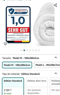 Cubrecolchón viscoelástico Dailydream Model M