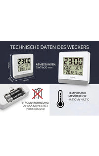 Radio Despertador con indicador de Temperatura