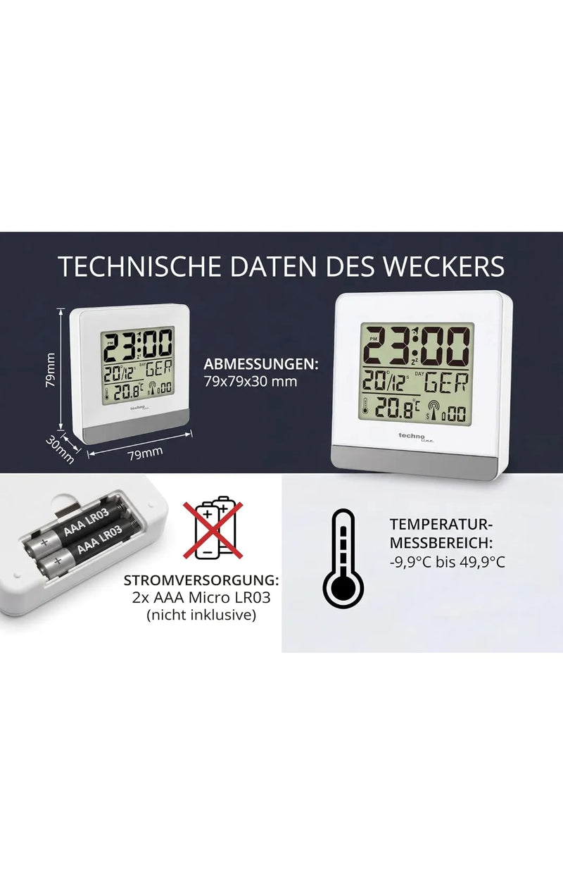 Radio Despertador con indicador de Temperatura