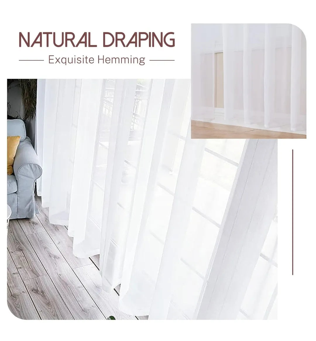 Cortinas de Gasa Blancas - MRTREES