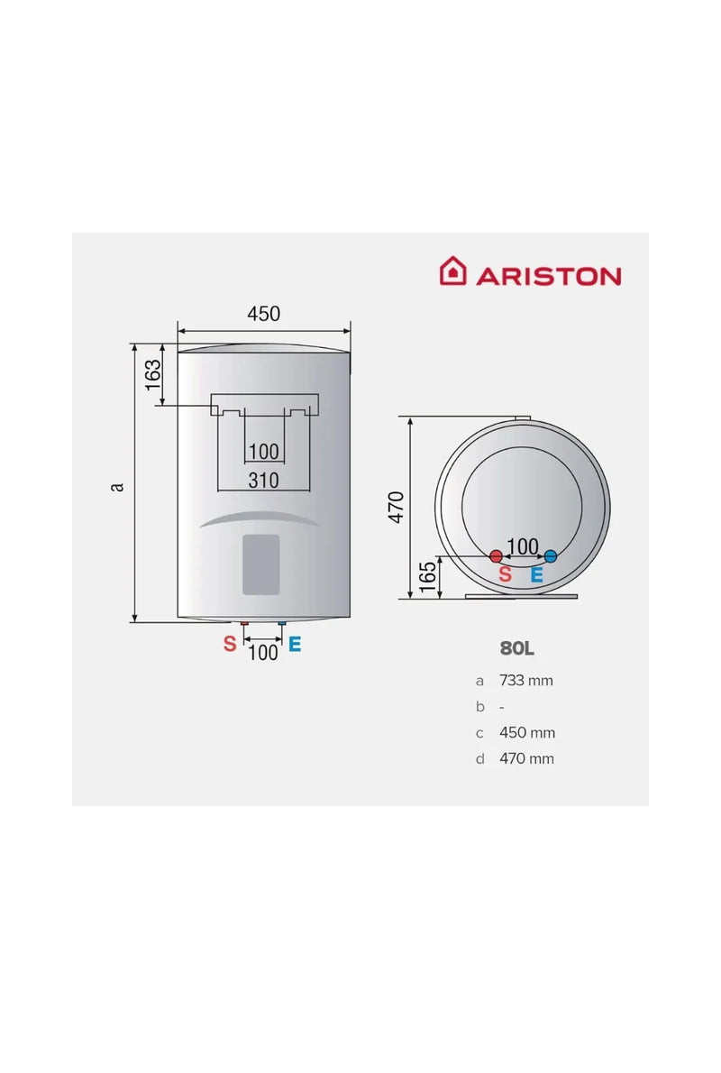 Termo Electrico 80 Litros, Calentador de Agua Eléctrico Vertical