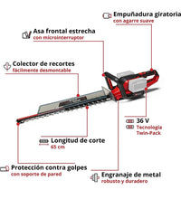 Cortasetos con batería con mango giratorio - Einhell