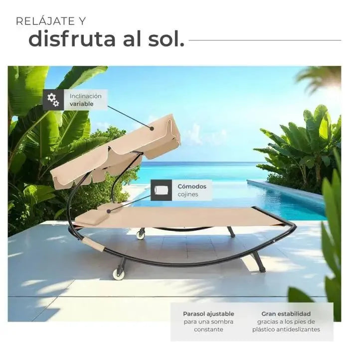Tumbona con parasol
