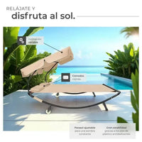 Tumbona con parasol