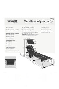 Tumbona de aluminio AURELIE negro