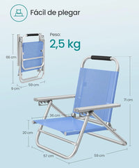 Silla de playa plegable portátil - Songmics