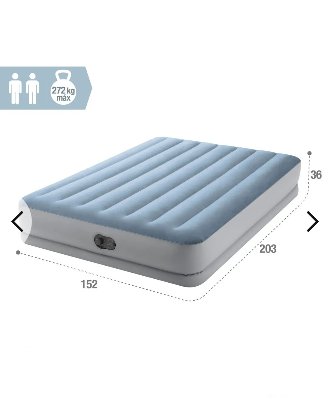 Colchón Hinchable152x203x36cm Intex