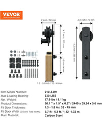 Kit de Herrajes para Puertas Corredizas  - VEVOR
