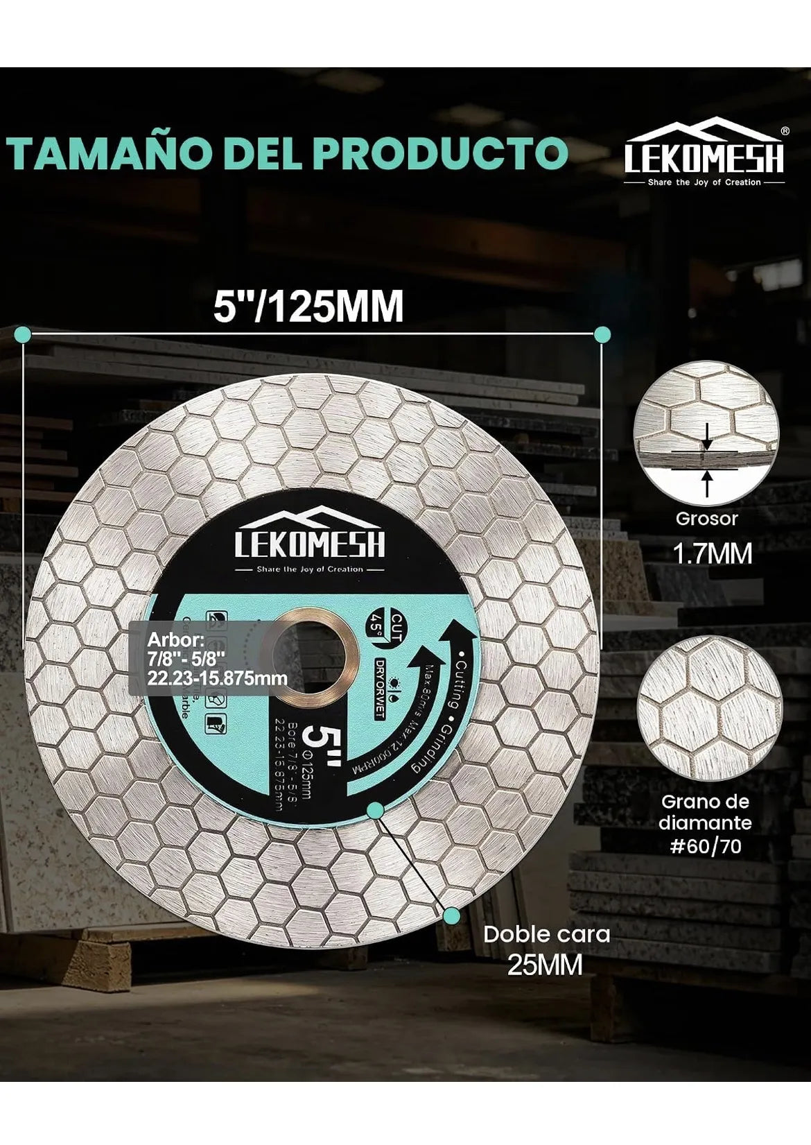 Disco Diamante 125mm para Porcelanico