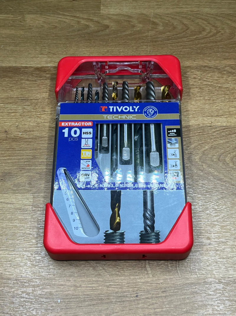 Juego de brocas para extractor de tornillos rotos TIVOLY