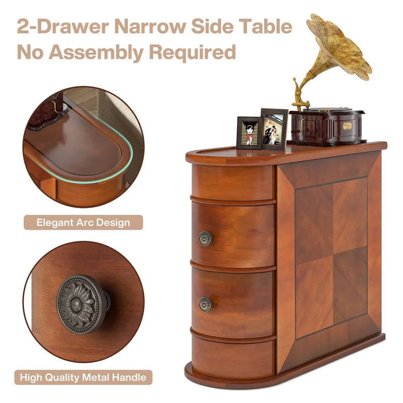 Mesa auxiliar alta de madera