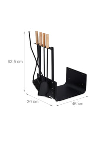 Leñero Metálico, Set Accesorios Chimenea RelaxDays