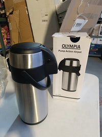 tetera de acero inoxidable Olympia Airpot, con infusor