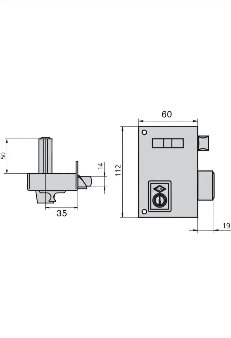 Cerradura Cvl 156a/60/he Derecha