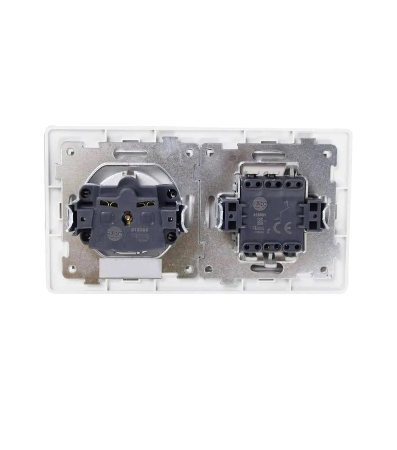 Interruptor doble con base schuko
