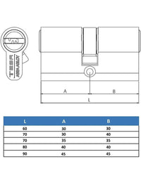 Cilindro de Alta Seguridad TX853540N Tesa Assa Abloy