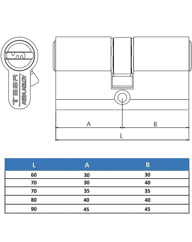 Cilindro de Alta Seguridad TX853540N Tesa Assa Abloy