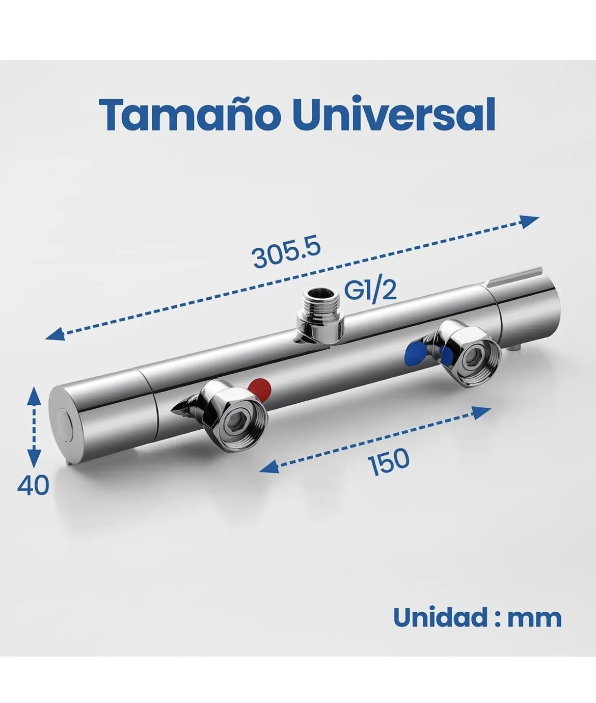 Grifo Ducha Termostatico con Bloqueo de Seguridad Auralum