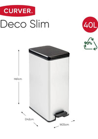 Cubo de basura Slim con pedal - Curver