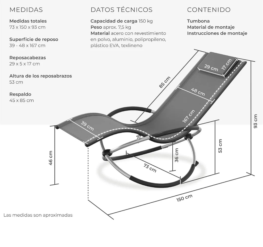 Tumbona Plegable con Función Balancín